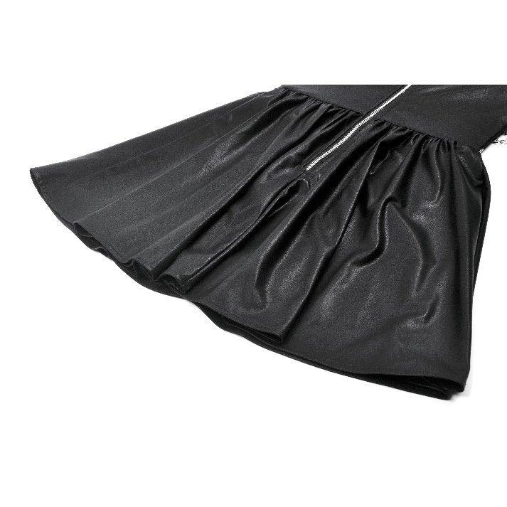 The Dark In Love Valentina Red Velvet Dress on a model, showcasing the spaghetti straps and timeless gothic style, ideal for alt weddings or evening galas.