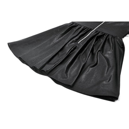 The Dark In Love Valentina Red Velvet Dress on a model, showcasing the spaghetti straps and timeless gothic style, ideal for alt weddings or evening galas.