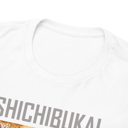 Close-up view of the luxurious neckline and fabric detail of the One Piece Shichibukai men's t-shirt, emphasizing quality craftsmanship.