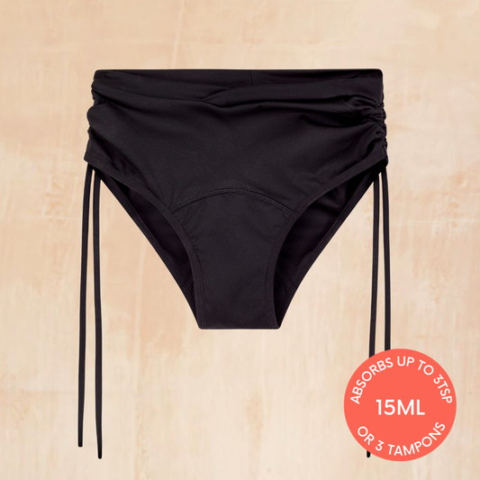 Zoe Leakproof Bikini: Waterproof, High-Waisted Swimwear, Absorbent Up To 15ml, Size S-XL