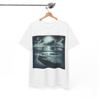 Elegant Paddle Board T-Shirt design showcasing breathtaking paddleboarding scene, crafted by Dazzling Dreams Studio, ideal for nature lovers.