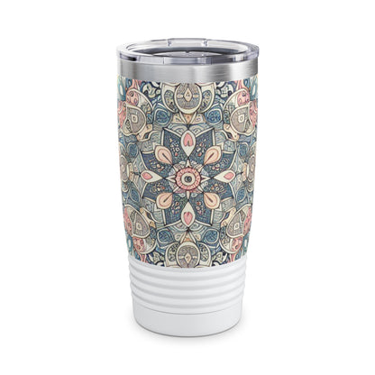Pastel Prism Strokes 20oz Insulated Tumbler by Dazzling Dreams Studio showcasing vibrant pastel brush strokes and a luxurious stainless steel finish.