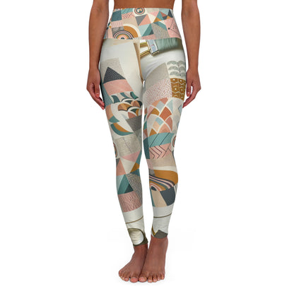 Luxurious pastel leggings from Dazzling Dreams Studio featuring a contemporary design, showcasing delicate patterns and soft muted colours, perfect for a modern wardrobe.