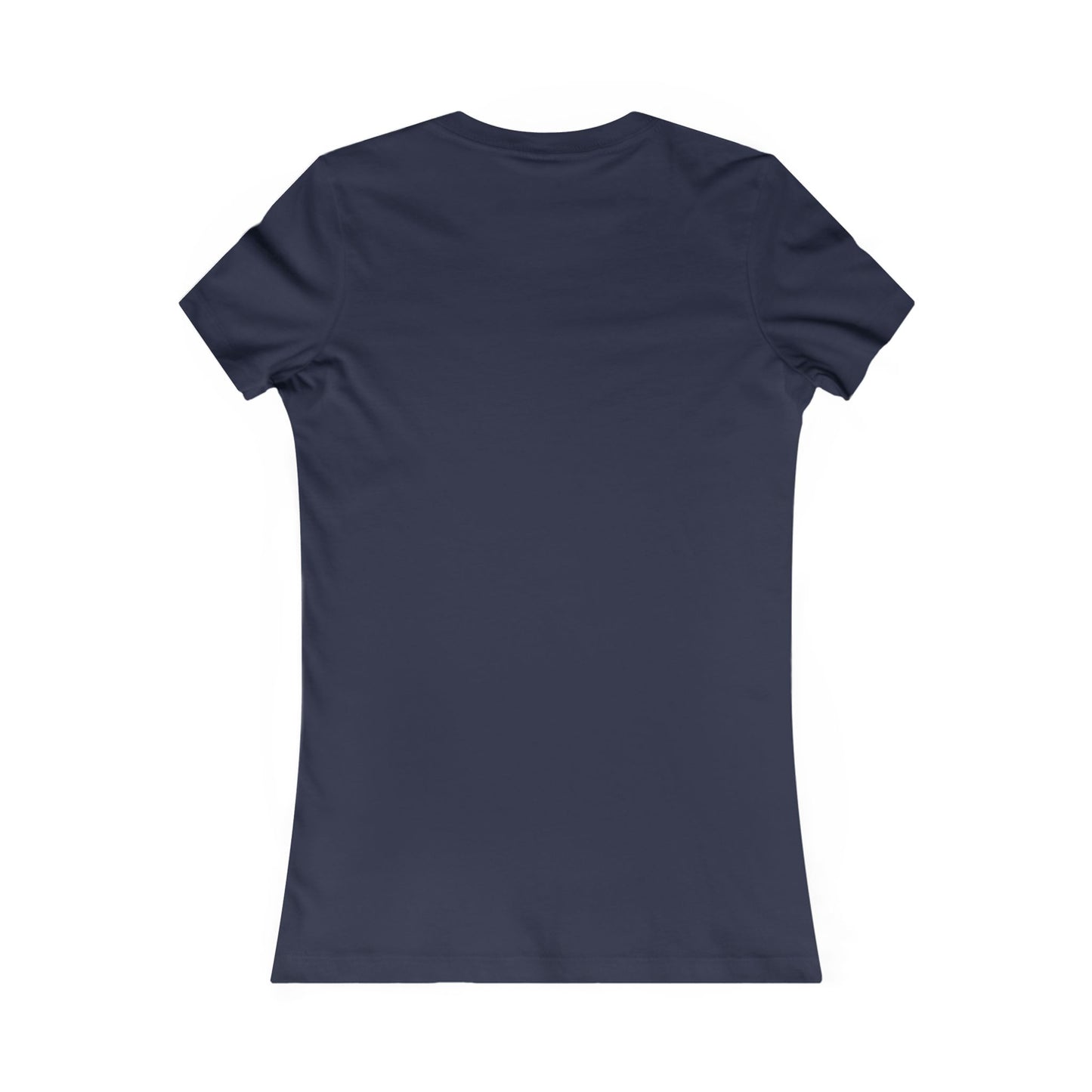 Refined women's navy blue t-shirt with a simple back design, providing a luxurious base for stylish graphic designs.