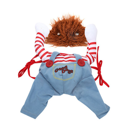 Detailed view of the Halloween Pet Costume, highlighting its vibrant colours and playful elements, ensuring a standout look for your dog this season.