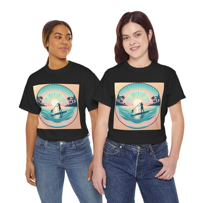 Modern fit Delightfull Paddle Board T-Shirt by Dazzling Dreams Studio, available in various sizes and designed for adventure lovers.
