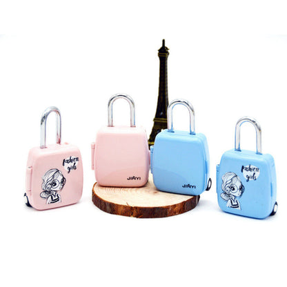 Creative Luggage Cartoon Luggage Combination Lock Padlock in pastel pink and blue designs, showcasing a stylish and playful aesthetic, perfect for discerning travellers.