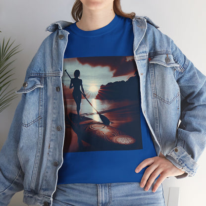 Delightful Paddle Board T-Shirt by Dazzling Dreams Studio showcasing a vibrant paddleboarding graphic for water sports enthusiasts.