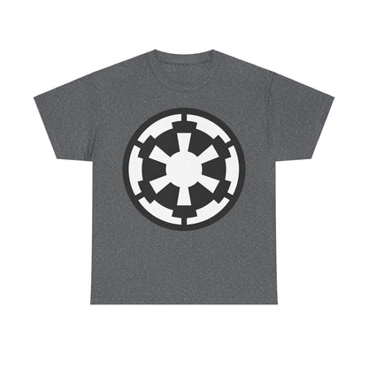 Sophisticated Galactic Empire Star Wars Retro Logo Graphic Tee in refined dark grey, a must-have for dedicated Star Wars enthusiasts.