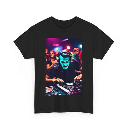 Street Monster Graphic T-Shirt featuring a vibrant DJ graphic, perfect for urban streetwear style and unisex appeal.