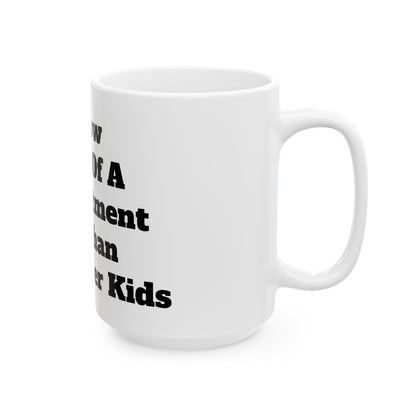 Funny Office Mug with an inappropriate slogan, great for gifting on birthdays or as a Secret Santa novelty item.