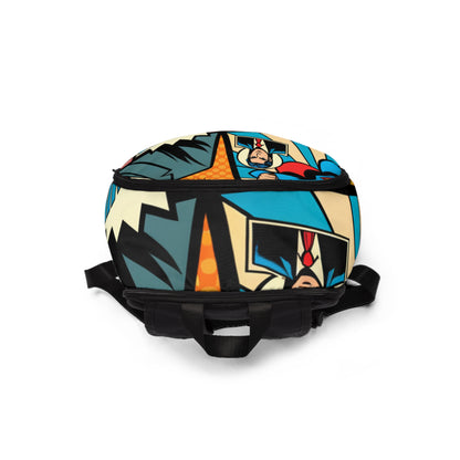 Chic and spacious Pop Art Backpack from Dazzling Dreams Studio, designed to merge art and functionality for stylish everyday use.
