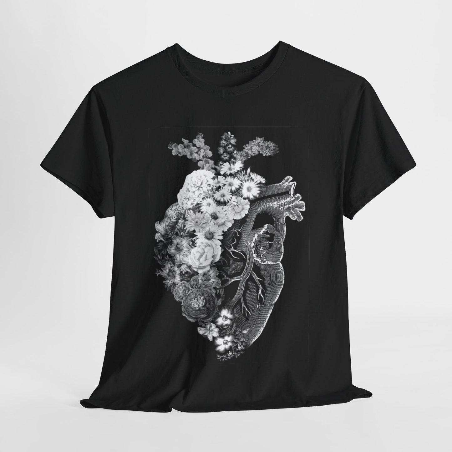 Floral Heart Womens Graphic Cotton Funny T Shirt Tee urban street