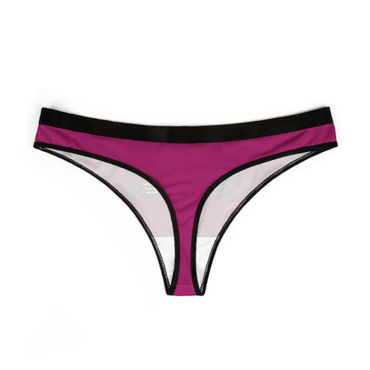 Luxurious pink thong panties with a modern cut, embellished with 'MY SEXUAL PREFERENCE IS OFTEN' text, accentuated by a sleek black band for a chic, fashionable look.