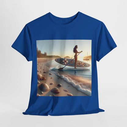 Premium quality material of Delightfull Paddle Board T-Shirt designed by Dazzling Dreams Studio, perfect for both active water sports and casual wear.