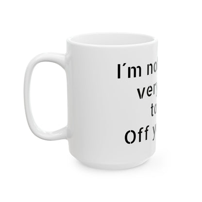 Funny Inappropriate Slogan Ceramic Mug featuring a cheeky F-word for a perfect office gift or birthday surprise.