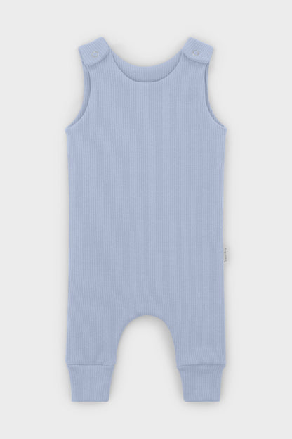 DreamBuy's soft cotton powder blue dungarees for infants, designed for comfort and style, suitable for babies aged 0-3 years.
