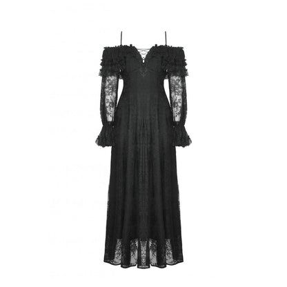 Close-up of the lace-up bust design of the Dark in Love Cosette Maxi Dress, showcasing luxurious fabric and gothic elegance.