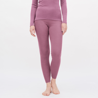 Luxury organic wool and silk leggings for women showcasing a slim fit and soft touch, perfect for layering.