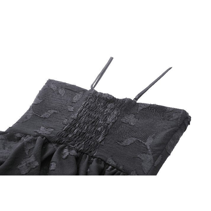 Charming full body view of the Dark in Love Zemira Floral Dress, emphasizing the playful design with bat wings and sublime fabric perfect for special occasions.