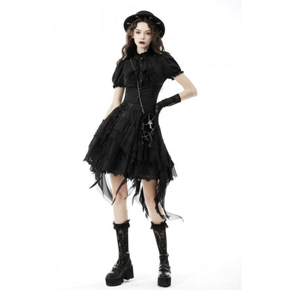 Stylish fitted silhouette of the Dark In Love Sinead Black Blouse, perfect for elegant occasions.