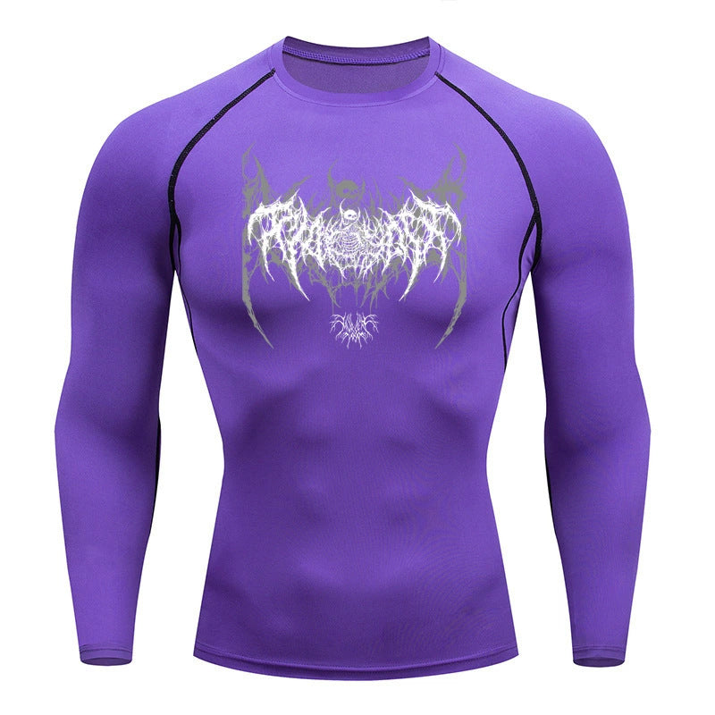 Elegant men's compression shirt in bright green, showcasing a stylish graphic for high-performance workouts.