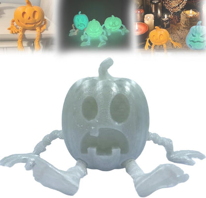 Halloween 3D Printing Pumpkin Decorations by Dazzling Dreams Studio featuring a playful orange pumpkin with limbs, perfect for elegant festive decor.
