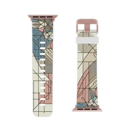 GraphiZen Apple Watch Strap by Dazzling Dreams Studio showcasing a modern pastel design with contemporary shapes, perfect for elevating your wrist style.