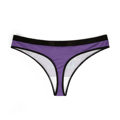 Elegant purple thong featuring a playful design in a flattering cut, perfect for adding a touch of glamour to any lingerie collection.