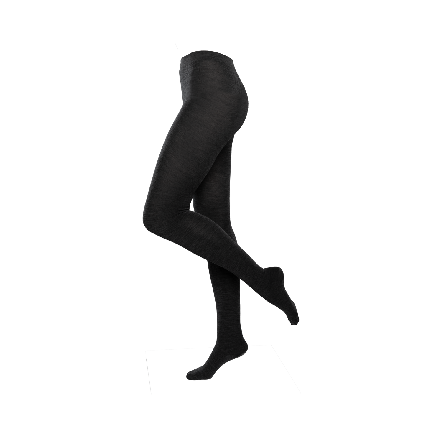 Model wearing luxurious organic wool and cotton tights, demonstrating their breathable softness and sophisticated design.
