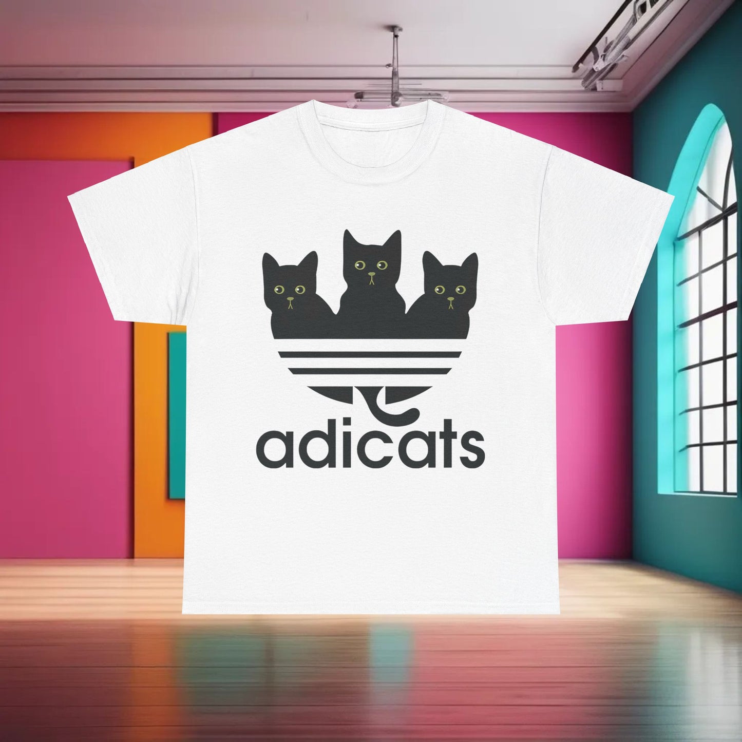 Adicats Logo Graphic T-Shirt Urban Streetwear Unisex Cotton