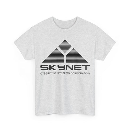 Skynet Cyberdyne Systems - Terminator Retro Logo Graphic Tee Unisex in grey featuring a distinctly designed logo embodying vintage science fiction style.