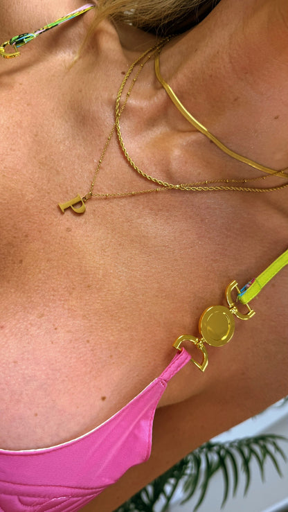 Model wearing the Love You Always 2-Piece Set, combining a colourful bralette crop top and maxi skirt for an effortlessly glamorous summer ensemble.