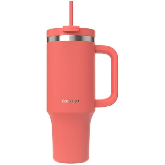 Contigo Streeterville Tumbler 1200 ml with Handle, Stainless Steel Vacuum Insulated Water Bottle with Straw and Lid, Cold for 29 Hours, Travel Mug, Thermal Flask, BPA Free
