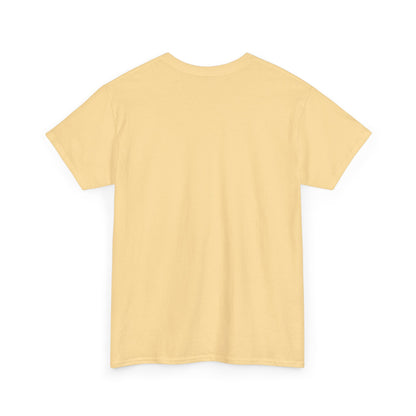 Arrakis Dune Graphic T-Shirt - Urban Unisex Cotton Tee for Fantasy Art Lovers, back angle view in elegant yellow colour, ideal for casual outfits.