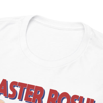 Elegant close-up of the neckline of a Master Roshi Dragon Ball Z T-shirt, highlighting the premium quality fabric and stylish design.