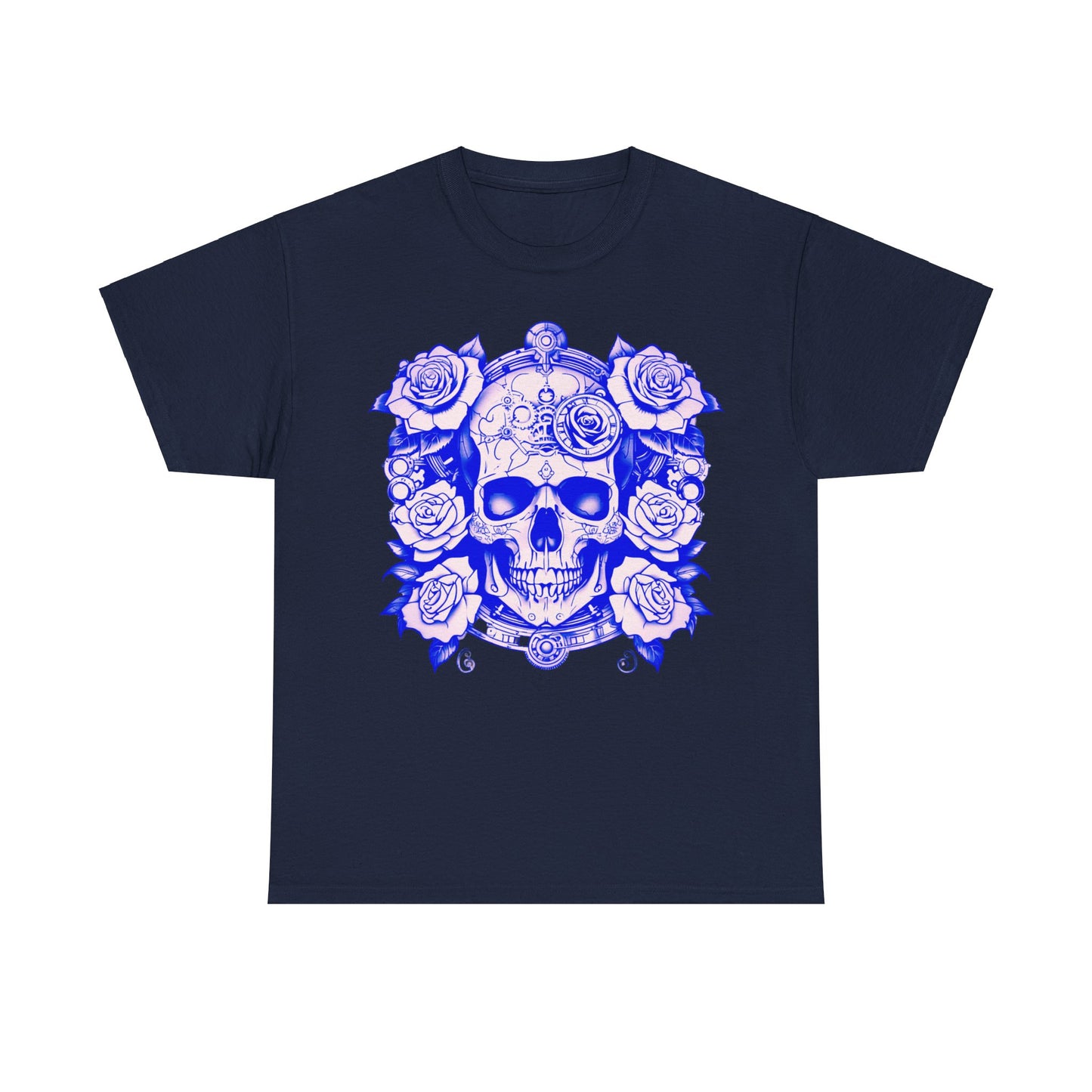 Skulls and Roses Cotton Tee, Unisex Graphic Shirt, 7 color choice