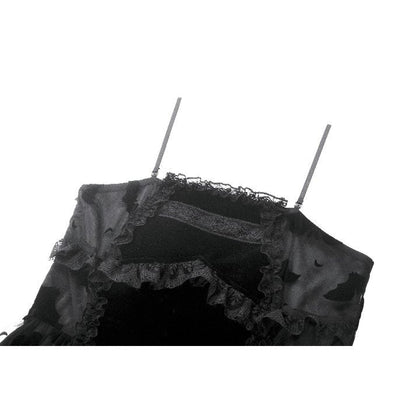 Back view of the Morwenna dress featuring a stylish cut-out panel at the bust, highlighting the allure of alternative evening wear.