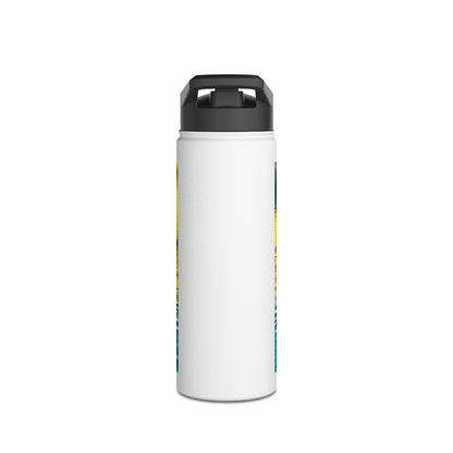 Elegant Fantasy Paddleboarding Stainless Steel Water Bottle captured from a front view, showcasing its sleek design and high-quality craftsmanship, ideal for stylish outdoor enthusiasts.