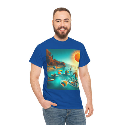 Detailed view of the captivating design on the Luxury Paddleboarding T-Shirt by Dazzling Dreams Studio, promoting adventure and passion for paddleboarding.