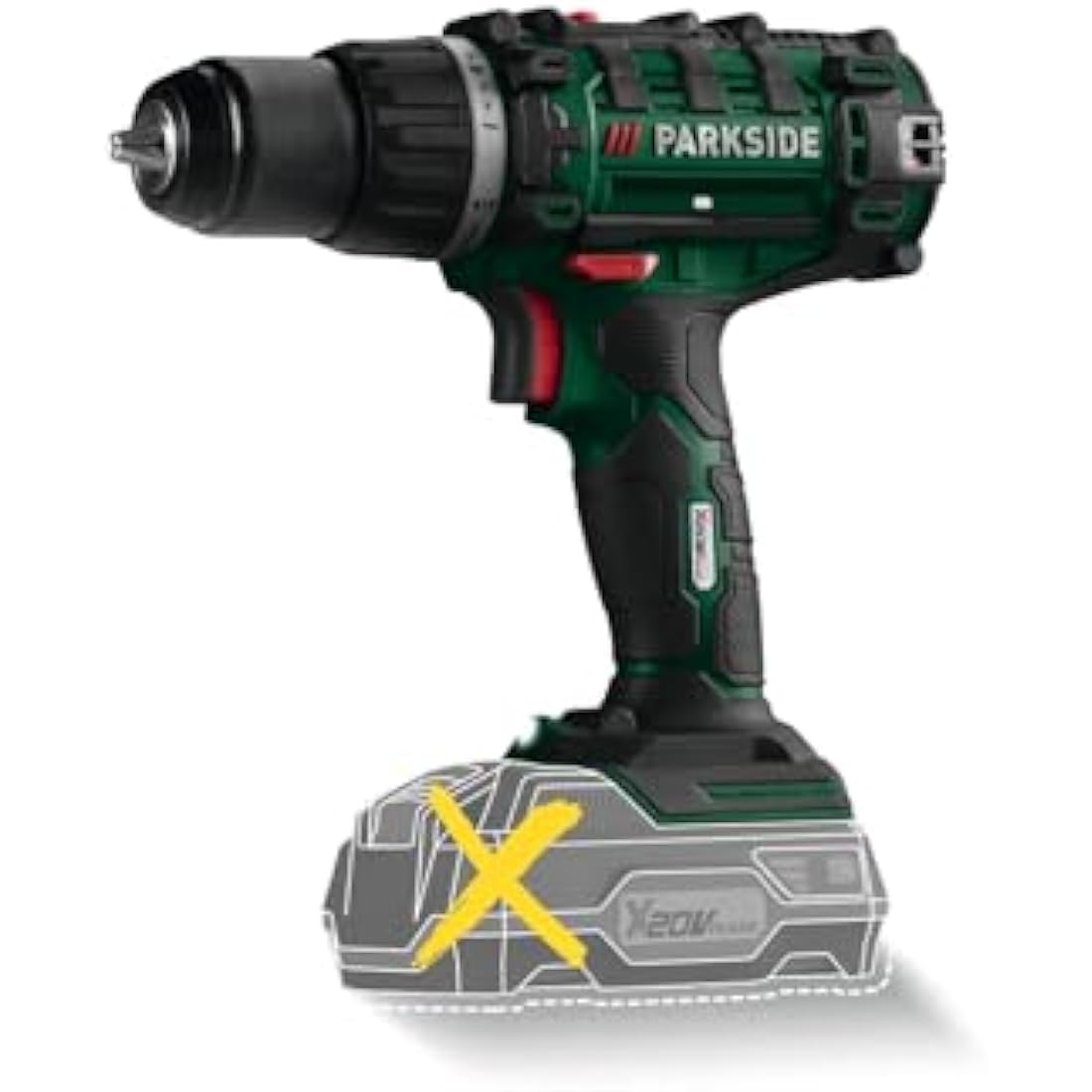 Parkside pabs 20-li x20v cordless drill in transport case...