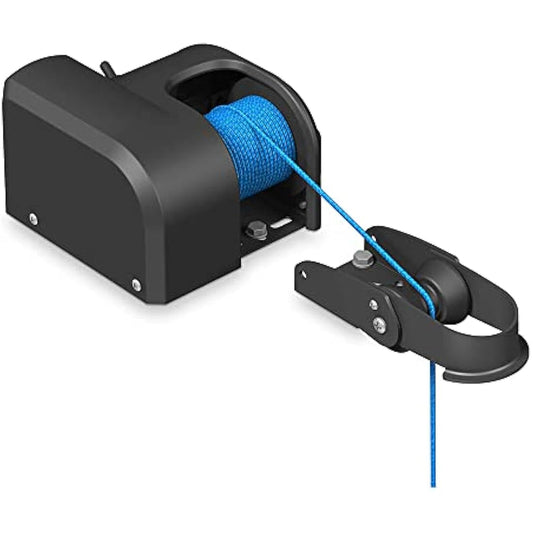 Camco TRAC Outdoors AnchorZone 20 Electric Anchor Winch | Features a High-Efficiency 12-Volt DC All-Steel Gear Motor, 100-Feet of Pre-Wound Braided Rope, and has a Max Capacity of 20lbs (69000)