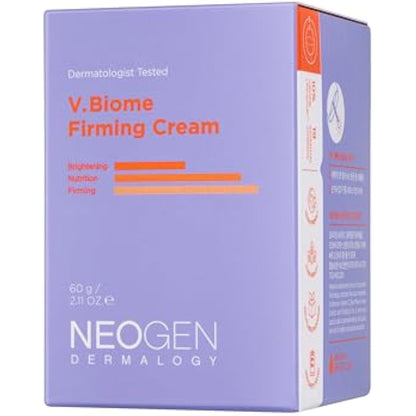 DERMALOGY by NEOGENLAB V.Biome Firming Cream 60 g / 2.11 oz – Nourishing and Firming Face Cream with Peptides and Vitamins, Massaging Globe Applicator – Korean Skincare K-Beauty