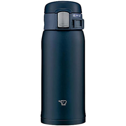 Zojirushi SM-SF36-AD Water Bottle, Direct Drinking, One-Touch Opening, Stainless Steel Mug, 12.2 fl oz (360 ml), Navy