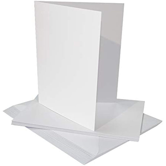 Craft UK 2258 10 x 7-Inch Card and Envelope - White (Pack of 25)