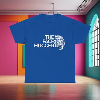 Chic The Face Hugger Alien Graphic T-Shirt in royal blue, featuring a captivating design of the Face Hugger. Ideal for those who appreciate luxurious fandom apparel.