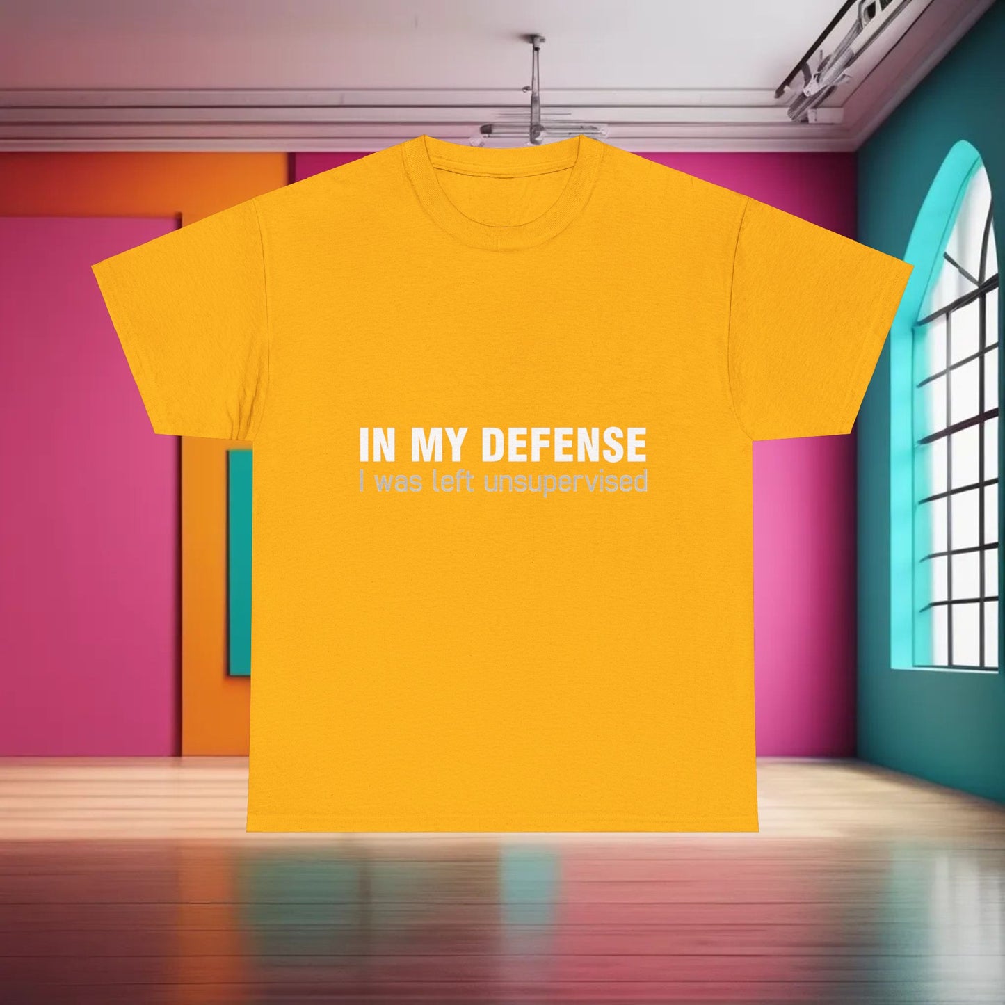 In my Defence I was Left unsupervised Graphic T-Shirt Urban Unisex Cotton