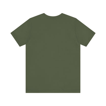 Back view of the refined Sabrina Carpenter Inspired Unisex Short Sleeve Tee in an olive green shade, highlighting its luxurious fabric and tailored design.