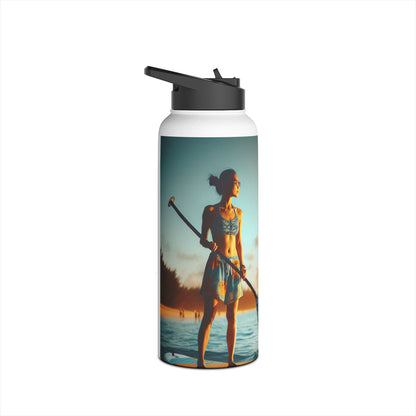 Stylish Fantasy Paddleboarding Stainless Steel Water Bottle featuring a stunning design, designed for luxury and performance.