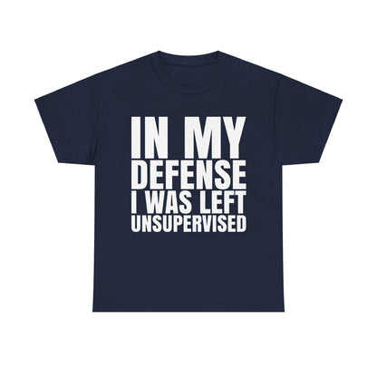 In My Defense Graphic Tee Shirt in navy - Unisex 100% Cotton, showcasing a bold statement for those who celebrate their passions.